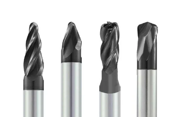 KARASAWA barrel end mills for 5-axis machining: tapered, oval and lens-shaped forms with a large contact radius