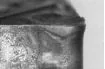 Macro shot of an insert nose that has sagged from plastic deformation under heat