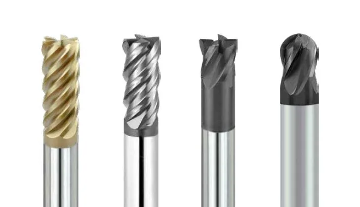 KARASAWA end mills for steel hardened to 70 HRC: multi-flute version with MEGA coating, STRONG and NACO versions, ball nose for finishing passes