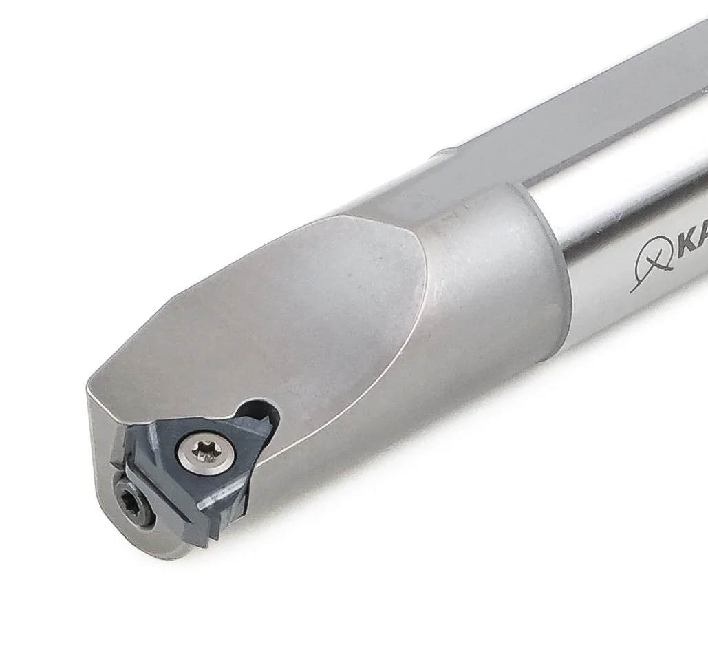 KARASAWA KI series internal threading bar — insert on a replaceable shim, two screws in the head of a round shank