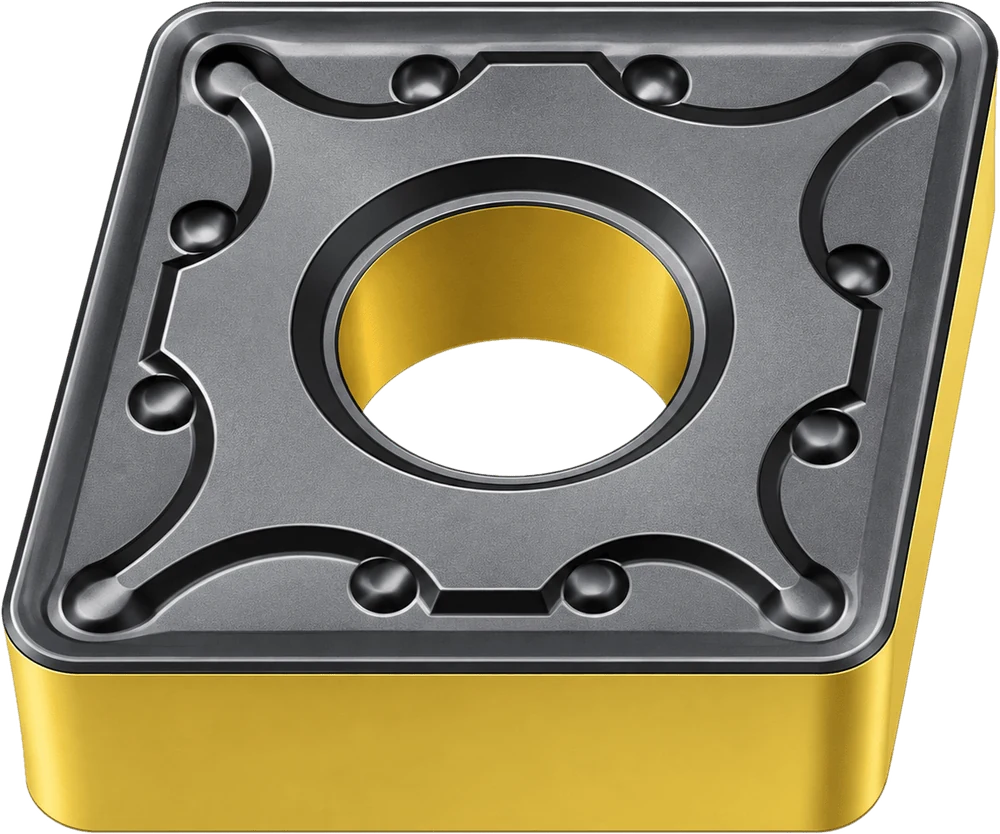 KARASAWA negative turning insert with a double-sided chipbreaker and coating