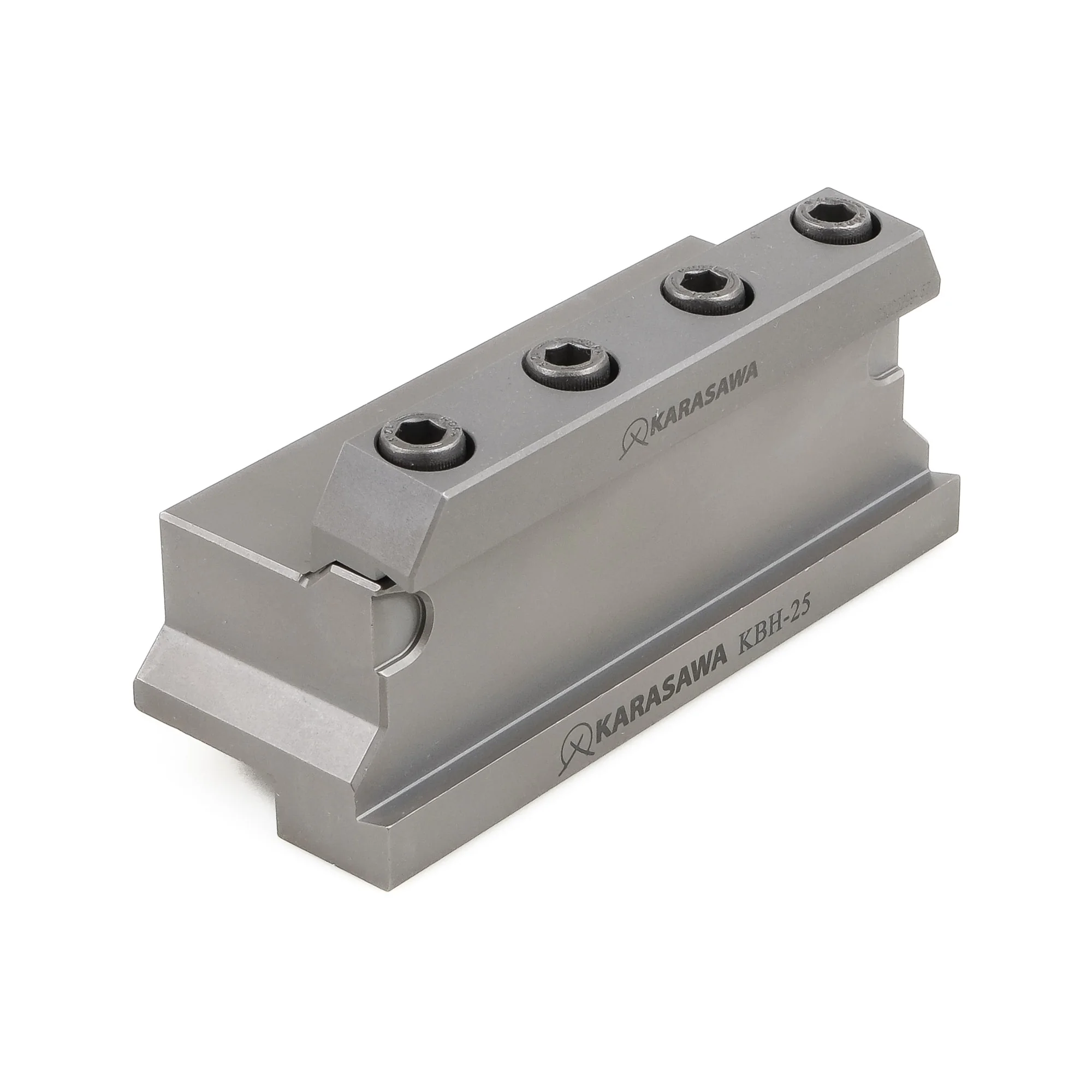 KARASAWA block holder KBH-25 for a parting blade — a heavy body with clamping screws