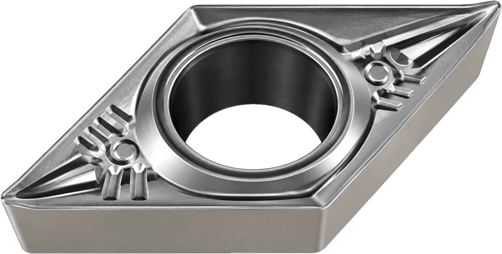 KARASAWA positive turning insert with a sharp edge and clearance angles