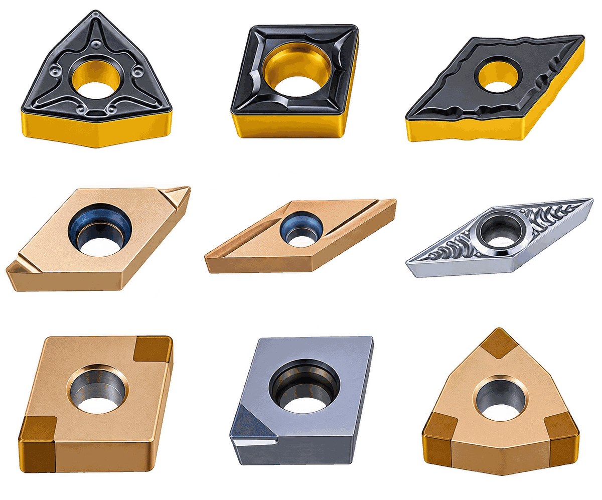 KARASAWA turning inserts: rhombic, trigon, square and octagonal indexable inserts in a range of ISO shapes with CVD and PVD coatings